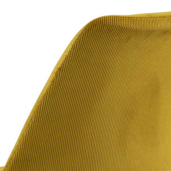 Scaun tapitat textil catifea galben Eris 