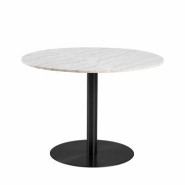 Masa dining marmura 105 cm alb/negru Corby