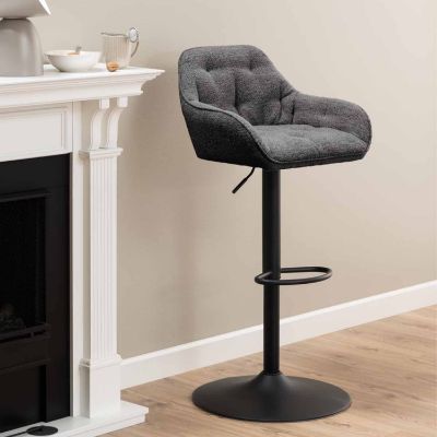 Scaun bar reglabil textil boucle gri Brooke