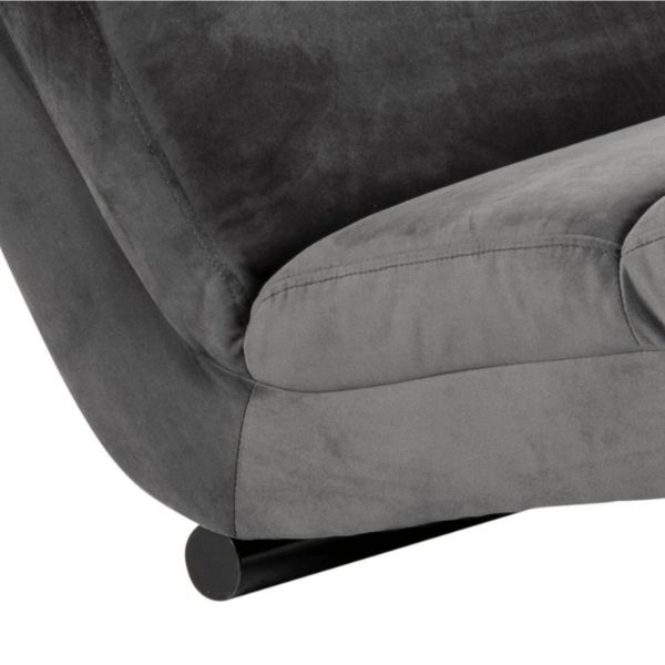 	Sezlong living gri inchis/negru Slinky