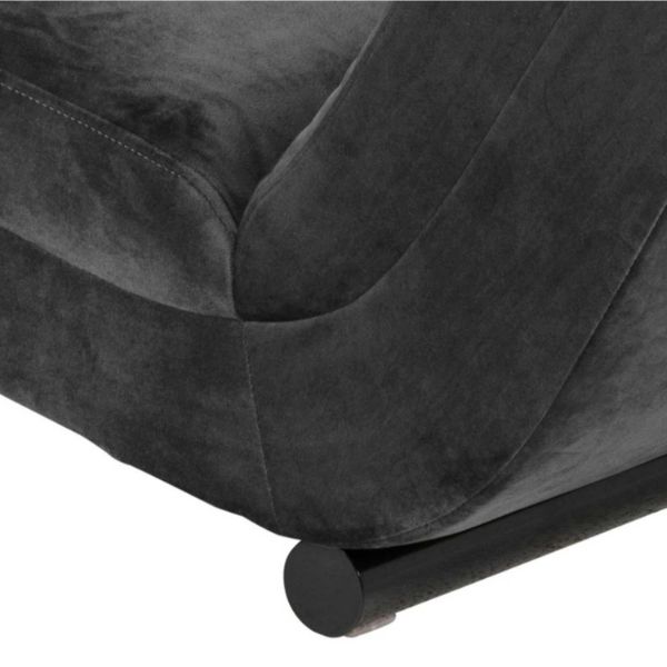 	Sezlong living gri inchis/negru Slinky