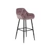 	Scaun bar cu brate, tapitat, catifea, roz prafuit/negru, Brooke