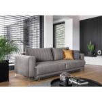 Canapea extensibila 3 locuri gri deschis Elise