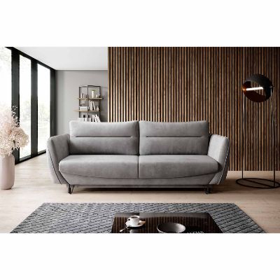 Canapea extensibila 3 locuri gri deschis Silva