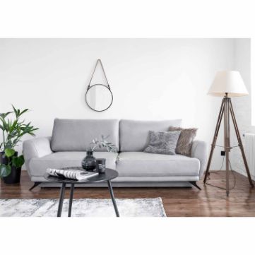 Canapea extensibila 3 locuri gri deschis Megis