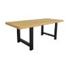 Masa dining fixa 200 cm natur/negru Mix