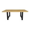 Masa dining fixa 200 cm natur/negru Mix