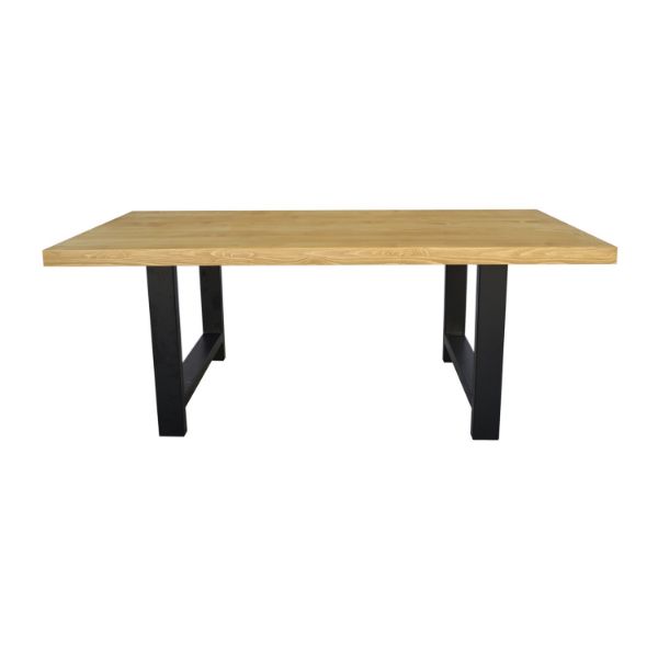 Masa dining fixa 200 cm natur/negru Mix