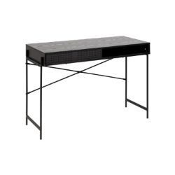 	Birou cu picioare metalice, negru, Angus