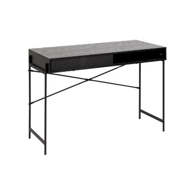 	Birou cu picioare metalice, negru, Angus