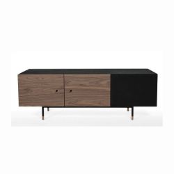 Comoda TV, negru/nuc, Turgend