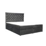 	Pat tapitat boxspring 140 x 200 cm antracit Colier