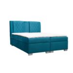 Pat tapitat boxspring 140 x 200 cm albastru petrol Kolumbia