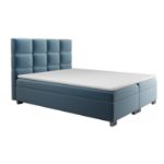 Pat tapitat boxspring 140 x 200 cm albastru Kanada
