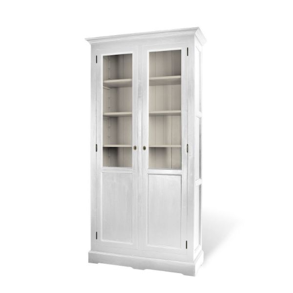 Vitrina 2 usi alb periat Mara