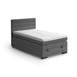 Pat tapitat boxspring 120 x 200 cm gri inchis Teddy