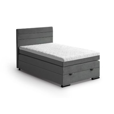 Pat tapitat boxspring 120 x 200 cm gri inchis Teddy