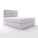 Pat tapitat boxspring 160 x 200 cm roz deschis Merida