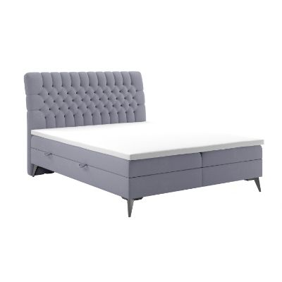 Pat tapitat boxspring 180 x 200 cm gri Molly