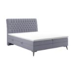 Pat tapitat boxspring 140 x 200 cm gri Molly
