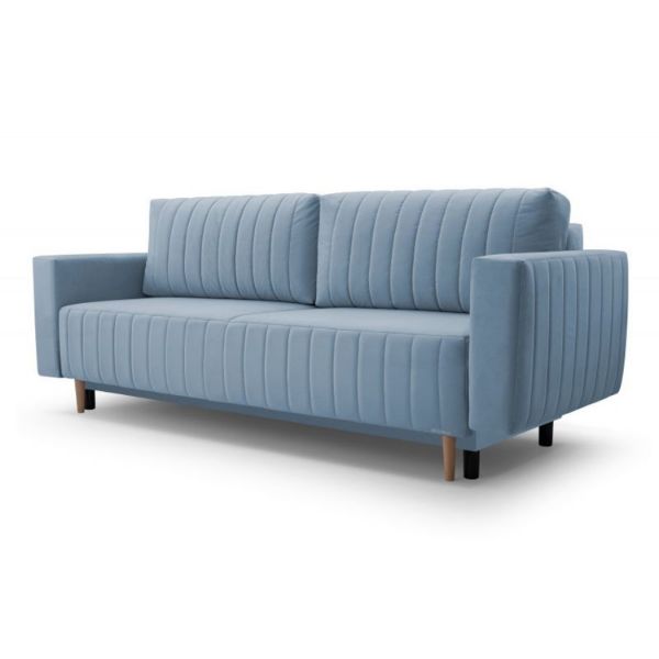 Canapea extensibila 3 locuri albastru deschis Riven