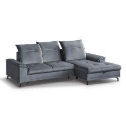 Coltar extensibil L dreapta gri inchis Bruno Mini