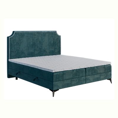 Pat tapitat boxspring 180 x 200 cm turcoaz Lea