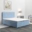 Pat tapitat boxspring 140 x 200 cm albastru deschis Rally