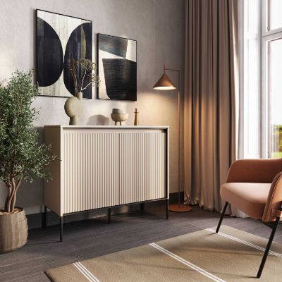 Bufet 2 usi, LED, bej Moody