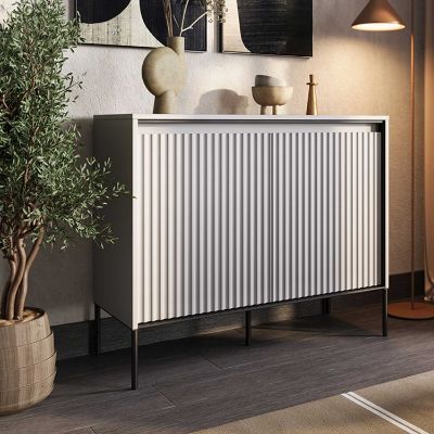 Bufet 2 usi, LED, gri Moody