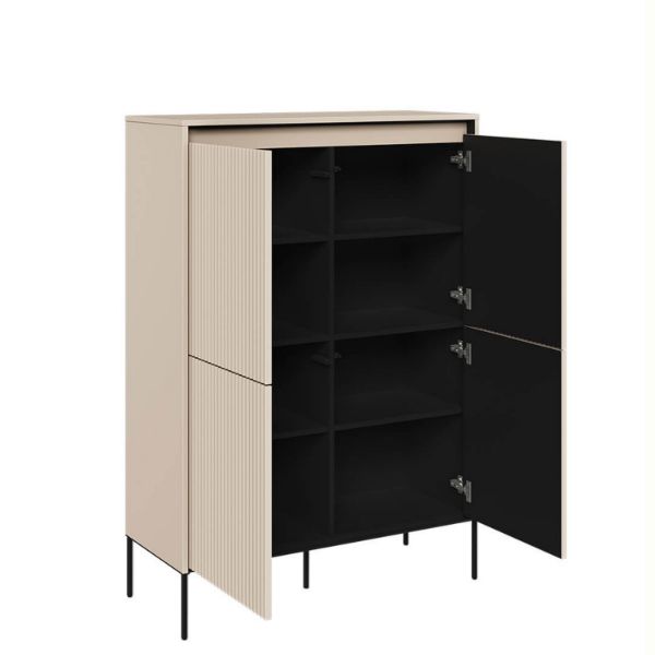 Bufet inalt 4 usi, LED, bej Moody