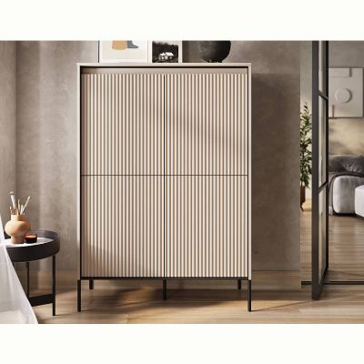 Bufet inalt 4 usi, LED, bej Moody