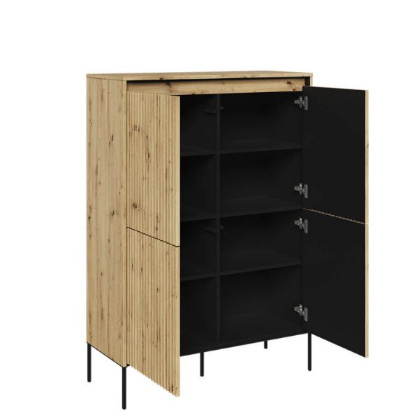 Bufet inalt cu 4 usi LED stejar Moody