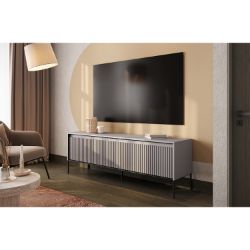 Comoda TV 4 usi, 193 cm, LED, gri Moody