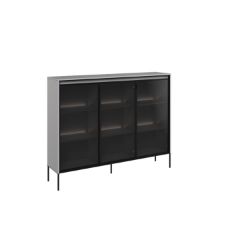 Vitrina cu 3 usi LED gri Moody