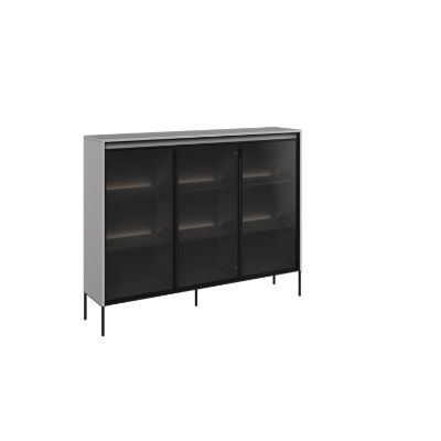 Vitrina cu 3 usi LED gri Moody