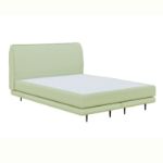 Pat tapitat boxspring 140 x 200 cm verde deschis Rosto