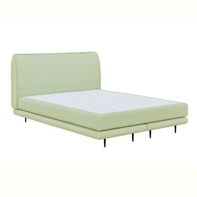 Pat tapitat boxspring 140 x 200 cm verde deschis Rosto