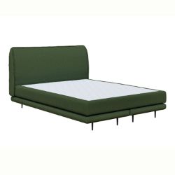 Pat tapitat boxspring 140 x 200 cm verde inchis Rosto