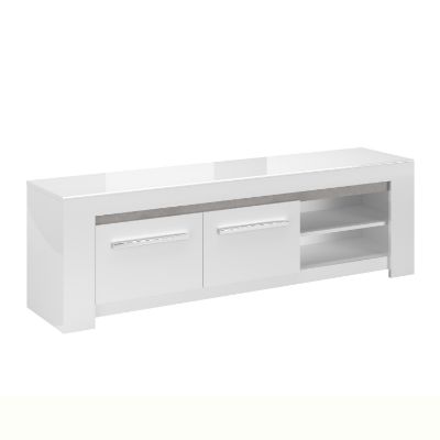 comoda TV Comoda TV cu 2 usi si 2 nise alb lucios Pegase