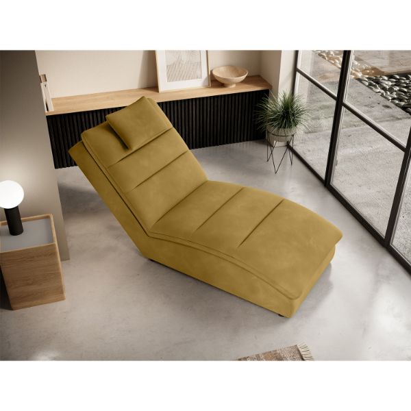 Sezlong cu textil galben mustar Taco