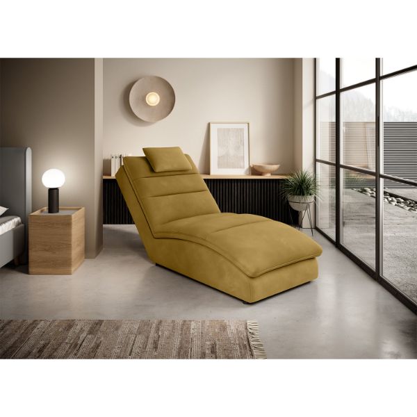 Sezlong cu textil galben mustar Taco