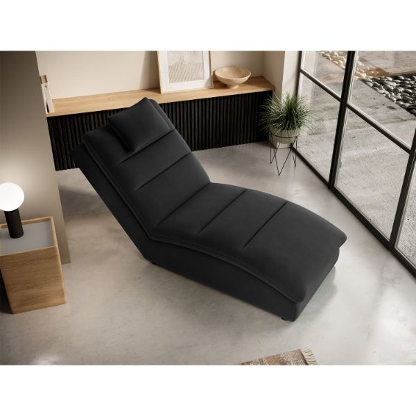 Sezlong cu textil negru Taco