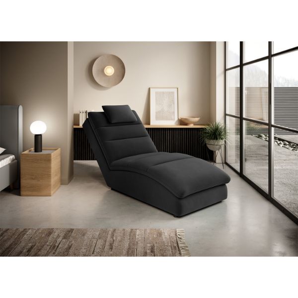 Sezlong cu textil negru Taco