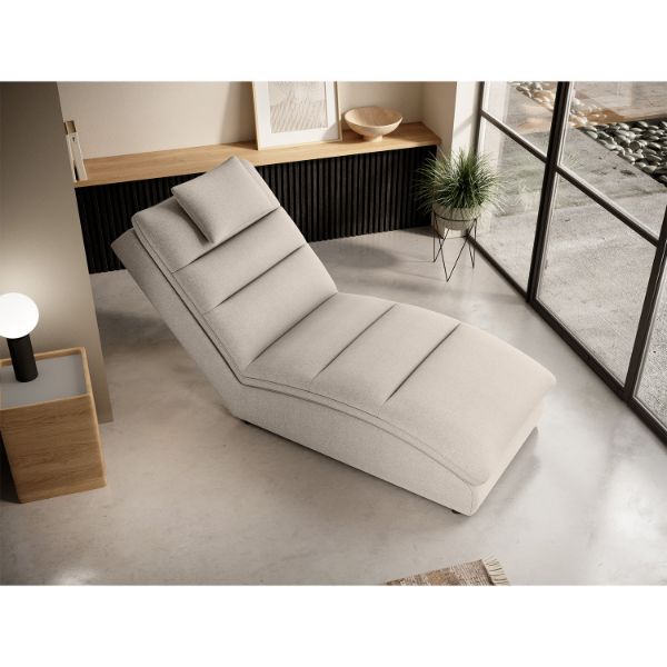 Sezlong cu textil bej deschis Taco