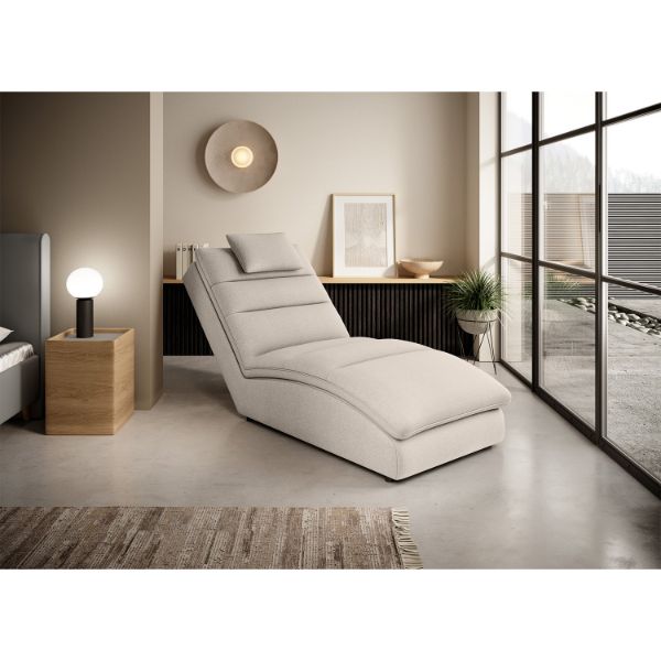 Sezlong cu textil bej deschis Taco