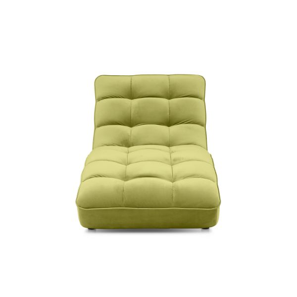 Sezlong tapitat cu textil verde mar Loren