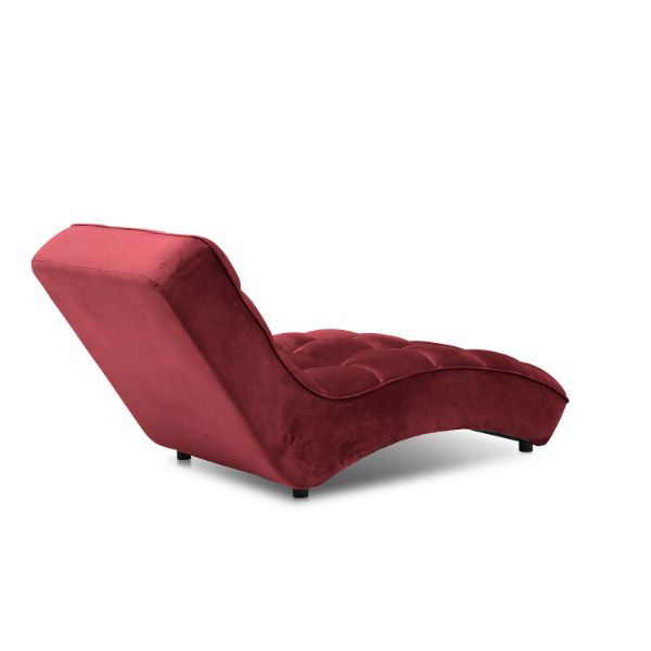 Sezlong tapitat cu textil visiniu Loren