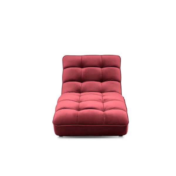 Sezlong tapitat cu textil visiniu Loren