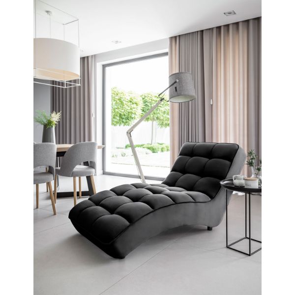 Sezlong tapitat cu textil visiniu Loren